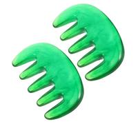 HAPINARY 2 Pièces Peigne de Massage Chevelu Anti-statique Vert Peigne Manuel à Dents Résine Massage Profond Relaxant pour Différents Types de Cheveux Soulagement Du Stress et Soin