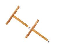 HAPINARY 2 Pièces Perchoir pour Perroquet Naturel T Plateforme de Jeu Résistante et Support Interactif pour Cage Oiseaux Ponçage des Pattes Accessoires pour Perroquets Perruches et Petits