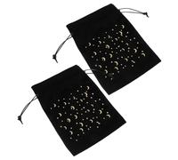 HAPINARY 2 Pièces Pochette de Rangement Tarot avec Cordon de Transport Portable pour Cartes Divinatoires et Bijoux Lot de Pochons Noir
