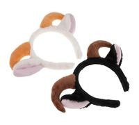 HAPINARY 2 Pièces Serre-tête Oreilles Mouton Peluche Douce avec Cornes de Bélier Cosplay pour Femmes Accessoire Costume Fête Noël et Déguisement Animaux