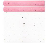 HAPINARY 2 Rouleaux de Tissu D'emballage en Maille Rose pour Bouquet de Fleurs, Maille Flexible Pouvant être Coupée et Roulée, pour Emballage et Création de Bouquets