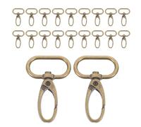 HAPINARY 20 Mousquetons Pivotants Bronze Fermoir Mousqueton Ovale Pour Porte-Clés Laisses Pour Petits Chiens Projets De Perles Et Décorations Suspendues 5.00X3.00X0.70Cm