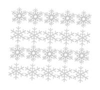 HAPINARY 20 pièces Appliques à Coudre Flocons de Tissu Argenté pour Vêtements Sacs et Accessoires DIY Décorations Hiver Souples et Faciles à Personnaliser