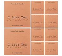 HAPINARY 20 Pièces Carte Apprentissage Code Morse Romantique I Love You pour Couples Mariage Anniversaire Amoureux Lui Elle Carré