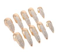 HAPINARY 20 Pièces Kit D'ongles Griffe D'aigle Ongles De Patte De Griffe Anneau De Griffe Strass Noirs Griffe D'ongle Strass Griffe Faux Ongles Anneau Strass Dorés Alliage De Zinc Rose Gold