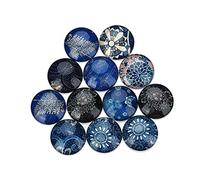 HAPINARY 20 pièces Patch Verre Rond pour Fabrication de Bijoux DIY Accessoires Imitation Précieuse Motif pour Boucles Doreilles et Décoration