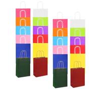 HAPINARY 24 Paquet Présents en Papier Kraft avec Poignées, 24pcs, Durabilité, Design Facile à Transporter, pour Fête D'anniversaire et Dîner