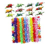 HAPINARY 24 pièces Set Hawaïenne et Barrettes Cheveux Colorées Accessoires Tropicaux pour Fêtes Plage et Carnaval