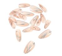 HAPINARY 24pièces Lot de Faux Ongles Argentés Effet Flamme avec Rivets Décoratifs pour Manucure Femme Designs Punk Rock et Couvrants