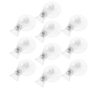 HAPINARY 25 Pièces Lot de Clips Ventouse Transparents avec Crochets Supports Affichage pour Étiquettes Prix Clips de Présentation pour Menus sur Table Accessoires Publicitaires pour