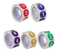 HAPINARY 2500 Pièces Étiquettes Numérotées Rondes Autocollantes Stickers Colorés Vinyle Auto adhésifs pour Inventaire Projets Scolaires et Organisation à Domicile