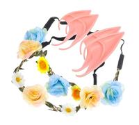 HAPINARY 2ensembles Serre-tête à Fleurs avec Oreilles Accessoire Cheveux Femme Oreilles Cosplay pour Fête