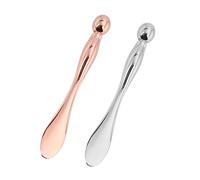 HAPINARY 2pièces Applicateur De Lotion Pour Yeux Alliage De Zinc Bâton De Massage Pour Crème Visage Outil Fiable Pour Soin Peau Des Rides Et Poches Rose Doré Argent