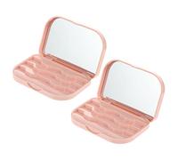 HAPINARY 2pièces Boîte De Rangement Pour Faux Cils Étui Portable Magnétique Étanche Et Organiseur Léger Pour Cils Protection La Perte Couleur Rose
