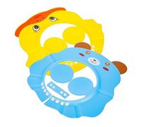HAPINARY 2pièces Bonnets De Bain Ajustables Pour Garçon Fille Chapeaux De Lavage Forme De Cartoon Protection Des Oreilles Yeux Lors Du Shampooing Design Mignon Canard