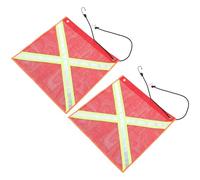 HAPINARY 2pièces Drapeaux de Sécurité Réfléchissants Pvc Maille pour Remorques et Camions Drapeaux Avertissement Visibilité Maximale pour Transport Extérieur