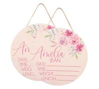 HAPINARY 2pièces Plaque De Naissance Personnalisable Bois De Signes Annonce De Naissance Pour Décoration De Chambre Et Accessoire Photo