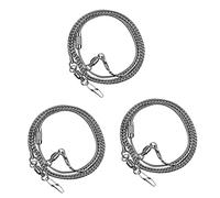 HAPINARY 3 Pièces Chaîne De Pied en Acier pour Oiseaux Bloc Bracelet De Cheville pour Animaux De Compagnie Anneau De Pied De Perroquet Perroquet Laisse De Pied D'oiseau Bec Rat Silver
