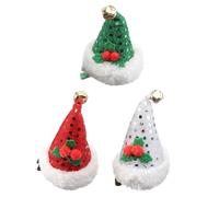 HAPINARY 3 Pièces Épingles à Cheveux Chapeau de Noël en Tissu Non Tissé Clochettes, Accessoires Festifs pour Garçon et Filles Filles Garçons, Décoration de Fête de Noël