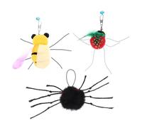 HAPINARY 3 pièces Jouets de Remplacement Plumes pour Chats Intérieur Lot de Insectes Peluche Douce Abeille Araignée et Coccinelle pour Stimuler Activité Physique et Interaction Naturelle