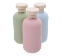 HAPINARY 3 Pièces Lot de Bouteilles Rechargeables pour Articles de Toilette avec Bouchon à Rabat Flacons de Voyage Étanches pour Shampoing Lotion et Gel Design Macaron Trois Couleurs