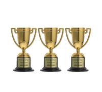 HAPINARY 3 Pièces Mini Trophée Coupe Dorée en Plastique pour Récompenses | Finition Or, Usage Événementiel, Format Léger, Adapté aux Garçon et Filles et Étudiants