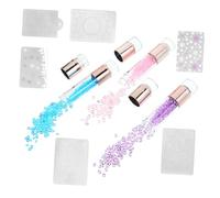 HAPINARY 3 pièces Nail Art Stamping Tool Double Ended Silicone Stamper Kit Durable DIY Accessory For Manicure French Nails Couleur Aléatoire Couleur Aléatoire