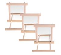 HAPINARY 3 Pièces Perchoir Miroir pour Oiseaux Bois avec Support Suspendu et Crochet Interactif pour Perruche Calopsitte Afrique