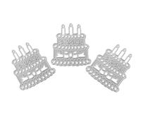 HAPINARY 3 Pochoirs à Découper en Acier au Carbone pour Gâteau D'anniversaire, Matrice de Gaufrage DIY 3 Pièces, Découpe Métal pour Fabrication Cartes et Scrapbooking Loisirs Créatifs