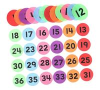 HAPINARY 36 Pièces Autocollants Tapis Numérotés pour Classe Ronds pour Organisation Apprentissage des Chiffres et Jeux Éducatifs