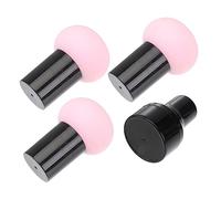 HAPINARY 3pièces Éponge Maquillage Avec Manche Tête De Champignon Applicateur Forme De Sceau Houppette Pour Fond De Teint Anti- Blush Nettoyage Facile