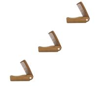 HAPINARY 3pièces Peigne Mini Naturel Verawood Peigne Pliable Portable Pour Cheveux Barbe Et Frange Accessoire Stylé Et Garçon Fille