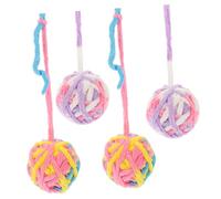 HAPINARY 4 pièces Balles à Gratter pour de Jouets Interactifs Colorés pour Chat pour Intérieur Développement des Griffes Sécurité et Confort