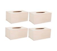 HAPINARY 4 Pièces Boîte à Mouchoirs Vierge Porte Serviettes Pratique et Couverture à Ouverture Supérieure Surface Lisse sans Accessoire DIY pour Garçon Fille et Maison