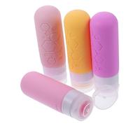 HAPINARY 4 Pièces Bouteilles de Voyage Recharges Set de Flacons Réutilisables pour Shampooing et Lotion avec Pochette de Rangement Compact pour Toilettes et Déplacements