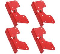 HAPINARY 4 Pièces Charnières en Alliage D'aluminium pour Escaliers de Grenier Pliants, Accessoires Universels Rouges Compatibilité Polyvalente et Sécurité Renforcée pour Usage Domestique