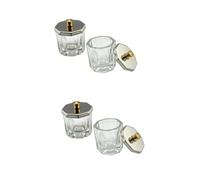 HAPINARY 4 Pièces gobelet liquide manucure ongles acrylique liquide plat à ongles avec couvercle gobelet clair plat dappen clair coupe nail art tasse d'art d'e en cristal