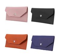 HAPINARY 4 Pièces Lot de 4 Portefeuilles Fins en Simili Cuir PU, Pochettes Réutilisables pour Espèces et Reçus, Couleurs Assorties, Format Compact pour Budget et Organisation Quotidienne
