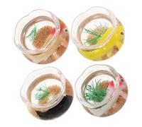 HAPINARY 4 Pièces Miniature Fish Bowls PVC Realistic Tiny Carp Aquarium Model for Dollhouse Micro Landscape Decoration