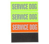HAPINARY 4 pièces Patchs Réfléchissants Auto-adhésifs pour Harnais de Chien Service Dog de Vert et Orange pour Accessoires Harnais Chien Assistance Décoration Pratique et Sécurisée