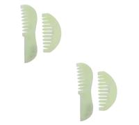 HAPINARY 4 Pièces Peigne De Jade Double Usage Peignes Relaxants Pour Le Corps Pierres Précieuses Peignes Appareil Grattoirs Peigne Déclenchement Appui-tête Bâtons De Massage Rat Green Jade