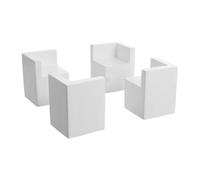 HAPINARY 4 Pièces Rehausses de Lit Carrées en Bois Blanc, Support Robuste | Cadres Carrés et Pieds de Mobilier, Style Minimaliste, Aide au Rangement, Lot