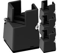 HAPINARY 4 Pièces Rehausseur de Lit Réglable 22-42mm, Acier ABS Noir, 250 | Hauteur Augmentée de 5cm, Installation Facile, Protège les Pieds de Meuble, Usage Table et Bureau