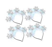HAPINARY 4 Pièces Snowflake Headbands For Lightweight Glitter Hair Hoops For Christmas Parties Holiday Events