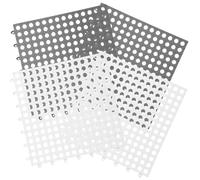 HAPINARY 4 pièces Tapis pour Cage de Petits Animaux Tapis de Sol Respirant et Résistant pour Lapin Cochon Chinchilla Anti-dérapant et Facile à Nettoyer Blanc et Gris