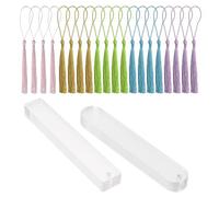 HAPINARY 40 Pièces Marque-pages Acryliques Transparents Rectangulaires et Ovales avec Pompons Colorés Kit Créatif pour Lecteurs et Loisirs DIY Accessoires Légers pour Organisation de Pages