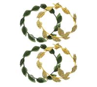 HAPINARY 4pièces Couronne Dorées et Vertes Bandeau Romains Léger Accessoire Cheveux Polyvalent pour Fêtes Renaissance Mariage Carnaval