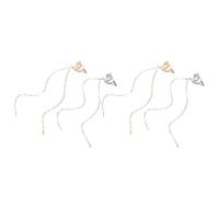HAPINARY 4pièces Manchette Oreille Non Percée avec Pompon Chaîne Élégante Accessoires Oreilles Elfe pour Mariage Cosplay Quotidien Fantaisie Clip