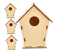 HAPINARY 4pièces Ornements Bois à Peindre pour Noël Décorations De Fête Maison Bois à Personnaliser pour Événements Festifs Et Enseignement