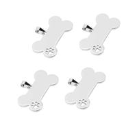 HAPINARY 4pièces Plaque Identification pour Chien Personnalisée Médaille Gravée Vierge Os pour Animaux De Compagnie Anti-Perte